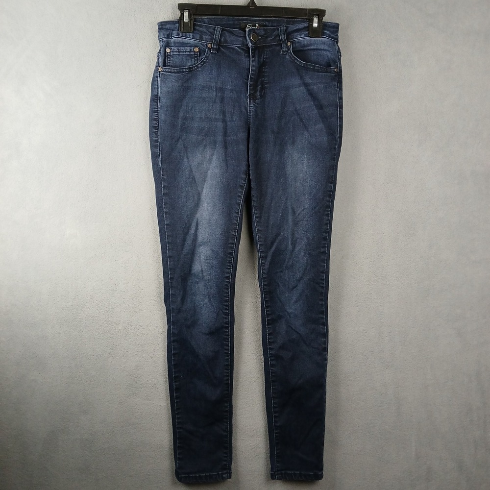 Earl Jean Womens 4 Blue Dark Wash Denim Cotton‎ Stretch Skinny Leg Casual Wear